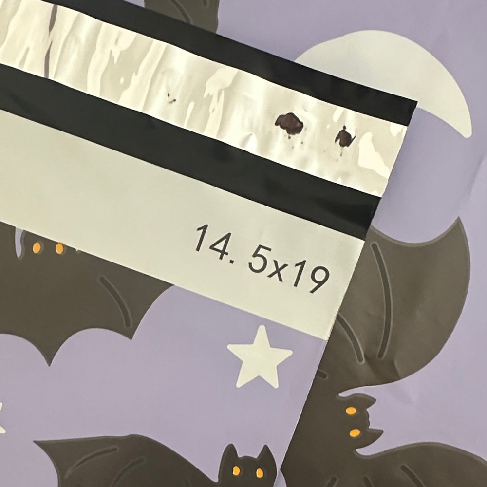 15 Halloween Bat and Moon Purple Poly Mailers - Picture 3 of 4